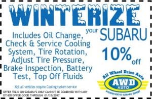 Subaru Winterize Service Coupon
